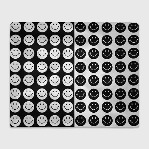 Плед Smiley black and white / 3D-Велсофт – фото 1