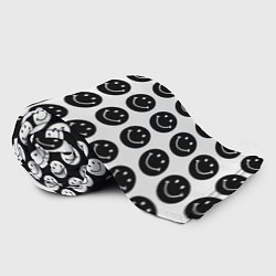 Плед флисовый Smiley black and white, цвет: 3D-велсофт — фото 2