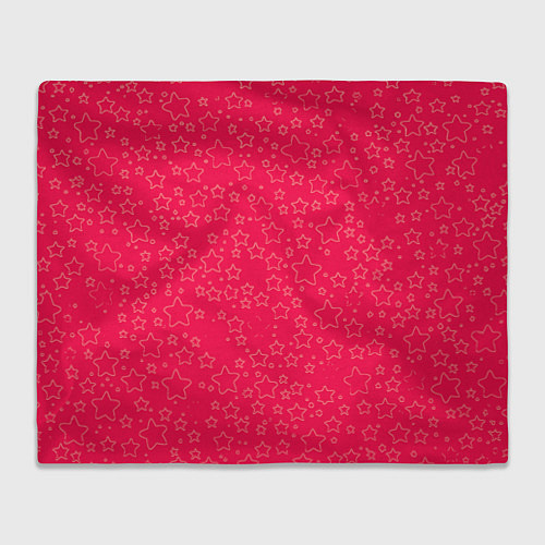 Плед Маленькие звёздочки красно-розовый / 3D-Велсофт – фото 1