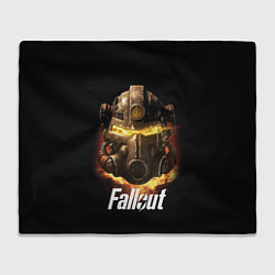 Плед флисовый Шлем фалаут, цвет: 3D-велсофт