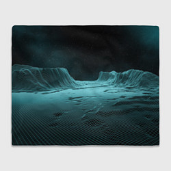 Плед флисовый Space landscape - vaporwave, цвет: 3D-велсофт