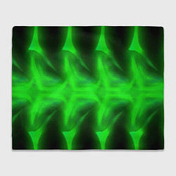 Плед флисовый Black green abstract, цвет: 3D-велсофт