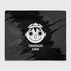 Плед флисовый Tomodachi Game glitch на темном фоне, цвет: 3D-велсофт