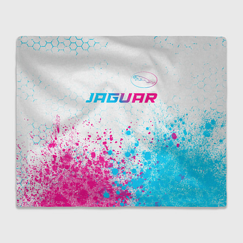 Плед Jaguar neon gradient style: символ сверху / 3D-Велсофт – фото 1