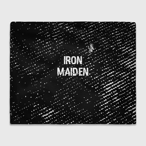 Плед Iron Maiden glitch на темном фоне: символ сверху / 3D-Велсофт – фото 1