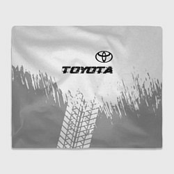 Плед флисовый Toyota speed на светлом фоне со следами шин: симво, цвет: 3D-велсофт