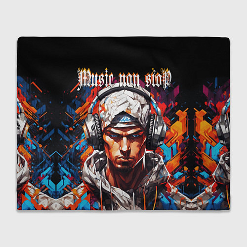 Плед Граффити парень в наушниках music non stop / 3D-Велсофт – фото 1