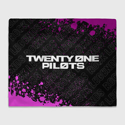 Плед флисовый Twenty One Pilots rock legends: надпись и символ, цвет: 3D-велсофт