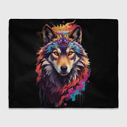 Плед флисовый Волчица, цвет: 3D-велсофт