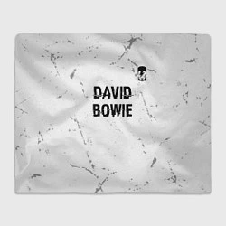 Плед флисовый David Bowie glitch на светлом фоне: символ сверху, цвет: 3D-велсофт