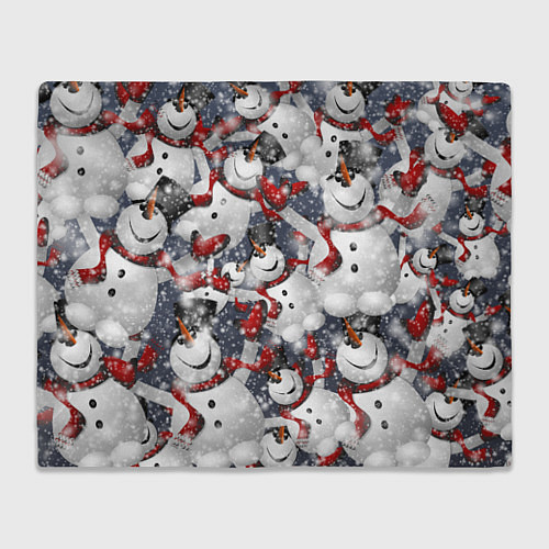 Плед Зимний паттерн со снеговиками / 3D-Велсофт – фото 1