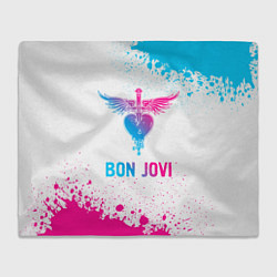 Плед Bon Jovi neon gradient style