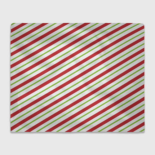 Плед Рождественский паттерн красно зеленые полосы / 3D-Велсофт – фото 1