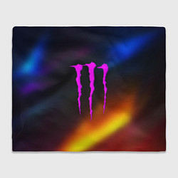 Плед флисовый Monster energy gradient color, цвет: 3D-велсофт