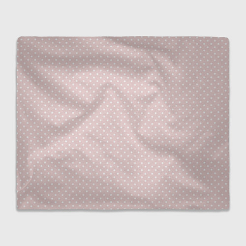 Плед Белый горох на бледно розовом фоне / 3D-Велсофт – фото 1