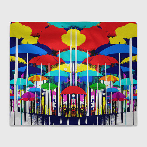 Плед Mirror pattern of umbrellas - pop art / 3D-Велсофт – фото 1