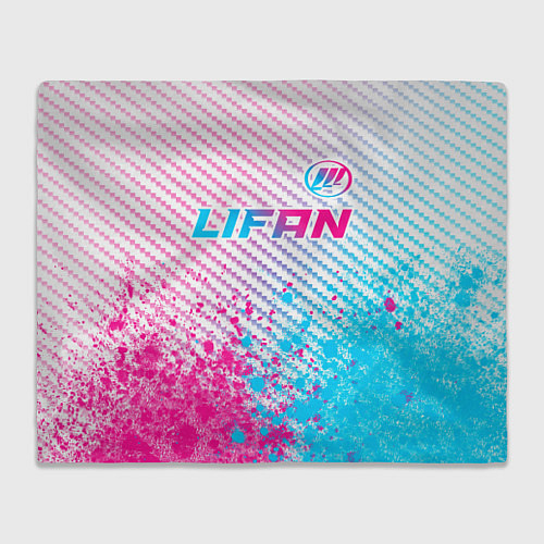 Плед Lifan neon gradient style: символ сверху / 3D-Велсофт – фото 1