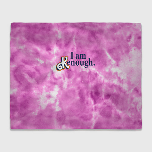 Плед I am kenough - розовый тай-дай / 3D-Велсофт – фото 1