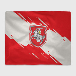 Плед флисовый Belarus герб краски, цвет: 3D-велсофт