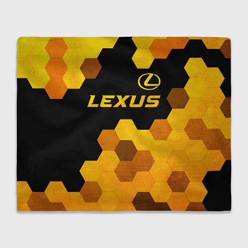 Плед Lexus - gold gradient: символ сверху / 3D-Велсофт – фото 1