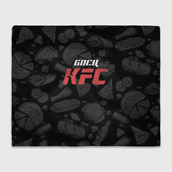 Плед флисовый Боец KFC на фоне бургеров, цвет: 3D-велсофт