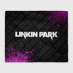 Плед флисовый Linkin Park rock legends по-горизонтали, цвет: 3D-велсофт