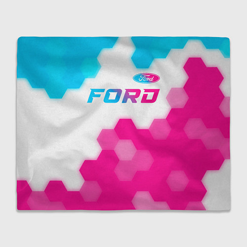 Плед Ford neon gradient style посередине / 3D-Велсофт – фото 1