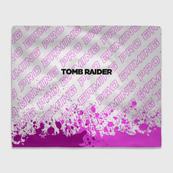 Плед флисовый Tomb Raider pro gaming посередине, цвет: 3D-велсофт