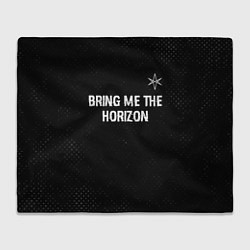 Плед флисовый Bring Me the Horizon glitch на темном фоне посеред, цвет: 3D-велсофт