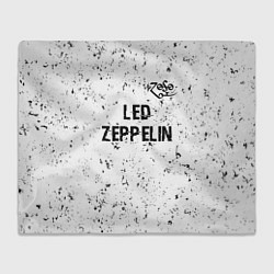 Плед флисовый Led Zeppelin glitch на светлом фоне посередине, цвет: 3D-велсофт