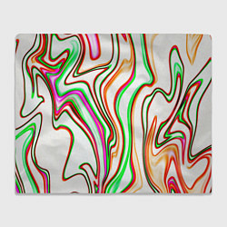 Плед флисовый Разноцветные волнистые линии абстракция, цвет: 3D-велсофт