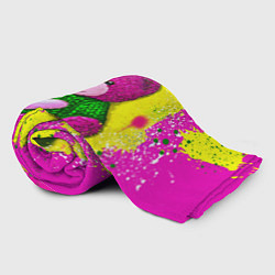 Плед флисовый Розовый мишка в вязаном свитере, цвет: 3D-велсофт — фото 2