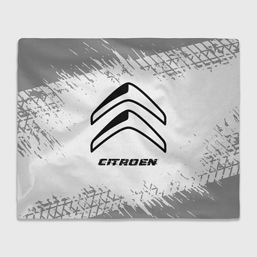 Плед Citroen speed на светлом фоне со следами шин / 3D-Велсофт – фото 1
