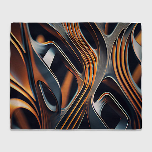 Плед Слияние красок оранжевого и чёрного абстракция / 3D-Велсофт – фото 1