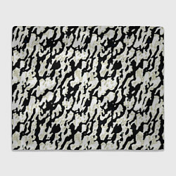 Плед флисовый Размытый пятнистый чёрно-белый, цвет: 3D-велсофт