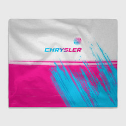 Плед флисовый Chrysler neon gradient style посередине, цвет: 3D-велсофт