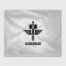 Плед Manowar glitch на светлом фоне