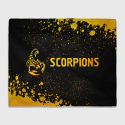 Плед флисовый Scorpions - gold gradient по-горизонтали, цвет: 3D-велсофт