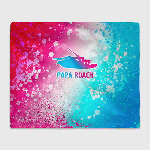 Плед Papa Roach neon gradient style / 3D-Велсофт – фото 1