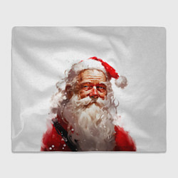 Плед флисовый Добрый Санта - мазки краски, цвет: 3D-велсофт