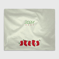 Плед флисовый Рождественские носки, цвет: 3D-велсофт