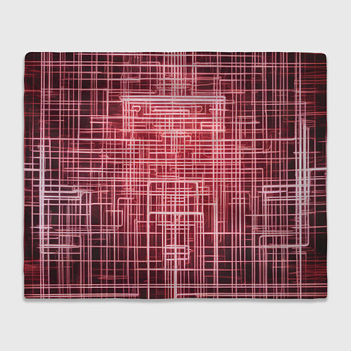 Плед Красные неоновые полосы киберпанк / 3D-Велсофт – фото 1