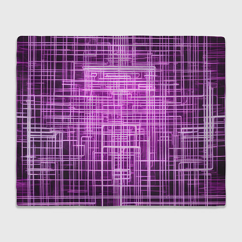 Плед Фиолетовые неоновые полосы киберпанк / 3D-Велсофт – фото 1