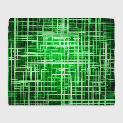 Плед Зелёные неоновые полосы киберпанк / 3D-Велсофт – фото 1