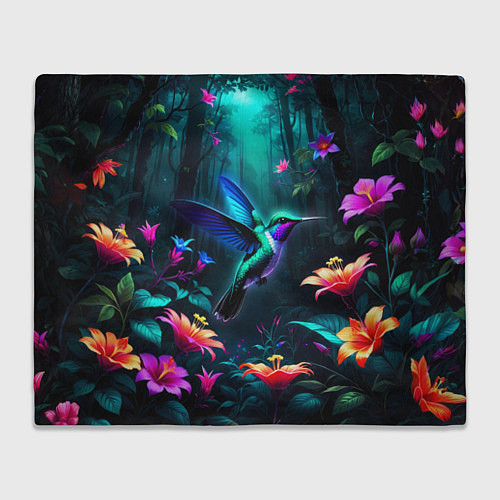 Плед Колибри в темном лесу / 3D-Велсофт – фото 1