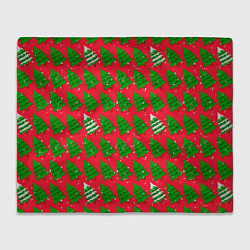 Плед флисовый Рождественские ёлки, цвет: 3D-велсофт