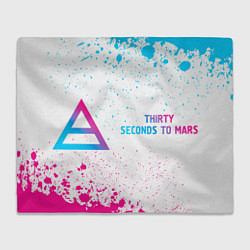 Плед флисовый Thirty Seconds to Mars neon gradient style по-гори, цвет: 3D-велсофт