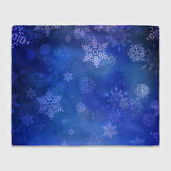 Плед флисовый Декоративные снежинки на фиолетовом, цвет: 3D-велсофт