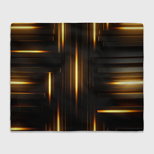 Плед Неоновый узор черное золото стене / 3D-Велсофт – фото 1