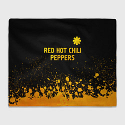 Плед флисовый Red Hot Chili Peppers - gold gradient посередине, цвет: 3D-велсофт